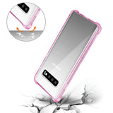 Reiko Samsung Galaxy S10 Plus Clear Bumper Case with Air Cushion Protection in Clear Hot Pink | MaxStrata