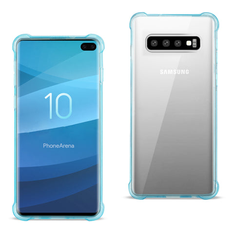 Reiko Samsung Galaxy S10 Plus Clear Bumper Case with Air Cushion Protection in Clear Navy | MaxStrata