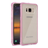Reiko Samsung Galaxy S8 Active Clear Bumper Case with Air Cushion Protection in Clear Hot Pink | MaxStrata