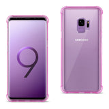 Reiko Samsung Galaxy S9 Clear Bumper Case with Air Cushion Protection in Clear Hot Pink | MaxStrata