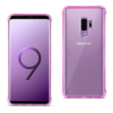 Reiko Samsung Galaxy S9 Plus Clear Bumper Case with Air Cushion Protection in Clear Hot Pink | MaxStrata