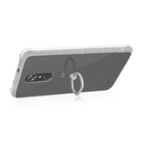Reiko ZTE Max XL/ N9560 Transparent Air Cushion Protector Bumper Case with Ring Holder in Clear | MaxStrata