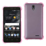 Reiko ZTE Maven 2/ Chapel (Z831) Clear Bumper Case with Air Cushion Protection in Clear Hot Pink | MaxStrata