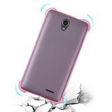 Reiko ZTE Maven 2/ Chapel (Z831) Clear Bumper Case with Air Cushion Protection in Clear Hot Pink | MaxStrata