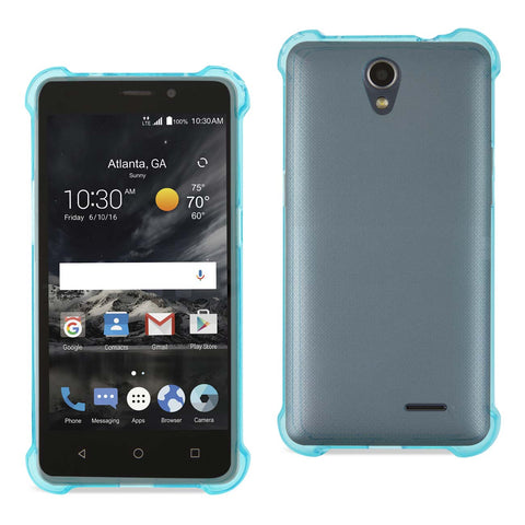 Reiko ZTE Maven 2/ Chapel (Z831) Clear Bumper Case with Air Cushion Protection in Clear Navy | MaxStrata