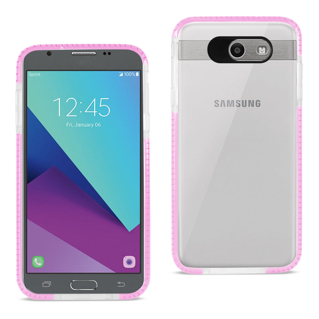 Reiko Samsung Galaxy J7 V (2017) Soft Transparent TPU Case in Clear Pink | MaxStrata
