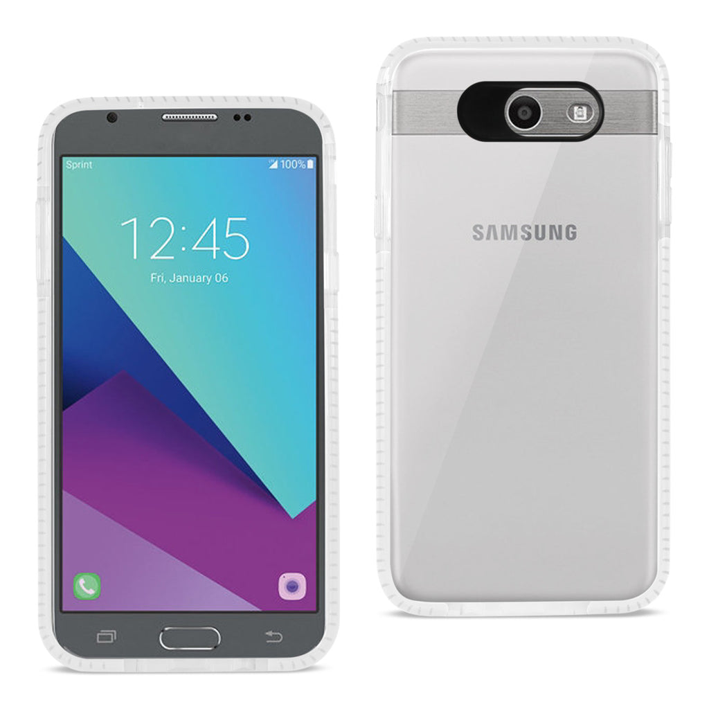 Reiko Samsung Galaxy J7 V (2017) Soft Transparent TPU Case in Clear White | MaxStrata