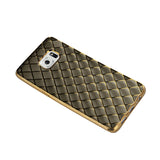 Reiko Samsung Galaxy S6 Edge Plus Flexible 3D Rhombus Pattern TPU Case with Shiny Frame in Black | MaxStrata