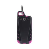 Reiko Samsung Galaxy S3 Dropproof Workout Hybrid Case with Hook in Black Hot Pink | MaxStrata