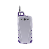 Reiko Samsung Galaxy S3 Dropproof Workout Hybrid Case with Hook in White Purple | MaxStrata