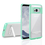 Reiko Samsung Galaxy S8 Edge /S8+/ S8 Plus Transparent Bumper Case with Kickstand in Clear Green | MaxStrata