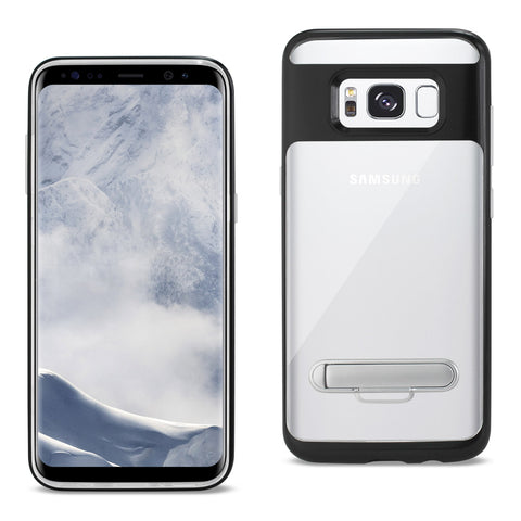 Reiko Samsung Galaxy S8/ SM Transparent Bumper Case with Kickstand in Clear Black | MaxStrata