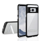 Reiko Samsung Galaxy S8/ SM Transparent Bumper Case with Kickstand in Clear Black | MaxStrata
