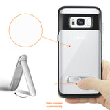 Reiko Samsung Galaxy S8/ SM Transparent Bumper Case with Kickstand in Clear Black | MaxStrata