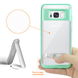 Reiko Samsung Galaxy S8/ SM Transparent Bumper Case with Kickstand in Clear Green | MaxStrata