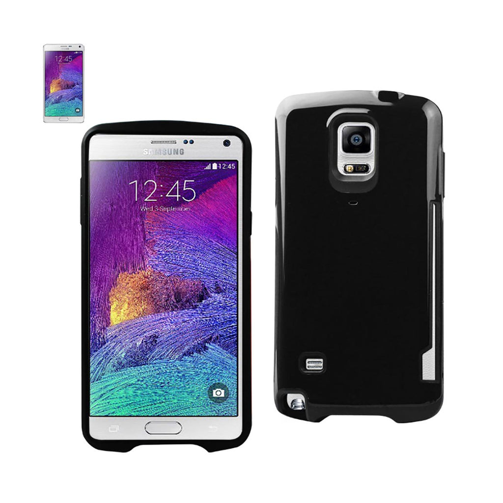 Reiko Samsung Galaxy Note 4 Candy Shield Case with Card Holder in Black | MaxStrata