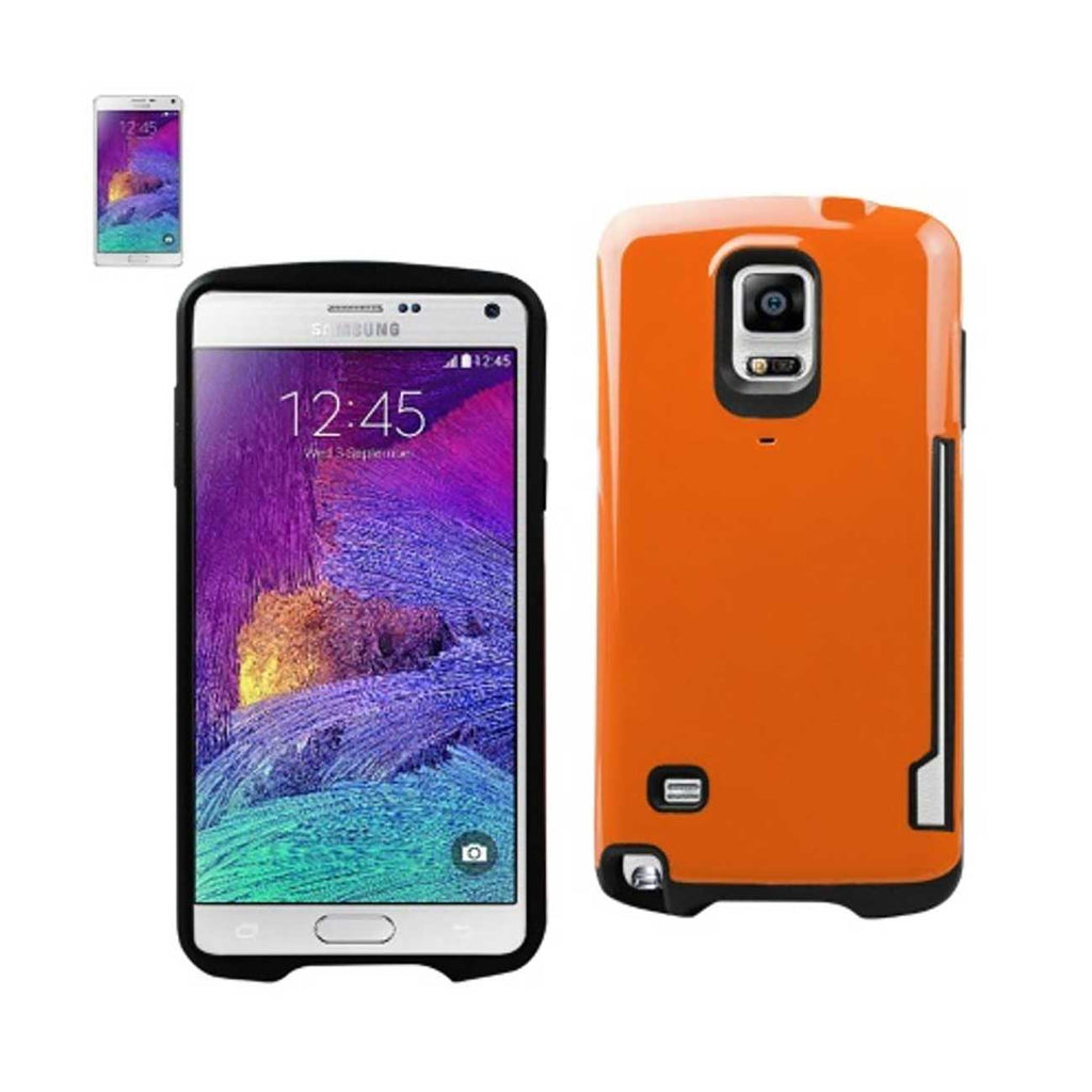 Reiko Samsung Galaxy Note 4 Candy Shield Case with Card Holder in Orange | MaxStrata