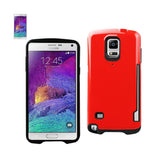 Reiko Samsung Galaxy Note 4 Candy Shield Case with Card Holder in Red | MaxStrata