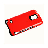 Reiko Samsung Galaxy Note 4 Candy Shield Case with Card Holder in Red | MaxStrata