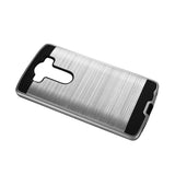Reiko LG V10 Hybrid Metal Brushed Texture Case in Silver | MaxStrata