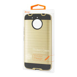 Reiko Motorola Moto E4 Plus Hybrid Metal Brushed Texture Case in Gold | MaxStrata
