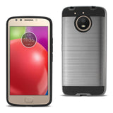 Reiko Motorola Moto E4 Plus Hybrid Metal Brushed Texture Case in Gray | MaxStrata