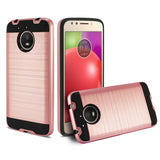 Reiko Motorola Moto E4 Plus Hybrid Metal Brushed Texture Case in Rose Gold | MaxStrata