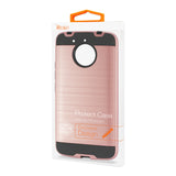 Reiko Motorola Moto E4 Plus Hybrid Metal Brushed Texture Case in Rose Gold | MaxStrata
