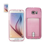 Reiko Samsung Galaxy S6reiko Semi Clear Case with Card Holder in Clear Hot Pink | MaxStrata