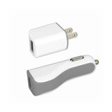 Reiko iPhone 4G 1 AMP 3-in-1 Car Charger Wall Adapter with Cable in White | MaxStrata