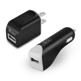Reiko Micro 1 AMP 3-in-1 Car Charger Wall Adapter with USB Cable in Black | MaxStrata