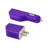 Reiko Micro 1 AMP 3-in-1 Car Charger Wall Adapter with USB Cable in Purple | MaxStrata