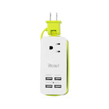 Reiko 4.1 AMP 4 USB Home Wall Charging Station in Green | MaxStrata
