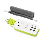 Reiko 4.1 AMP 4 USB Home Wall Charging Station in Green | MaxStrata