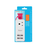 Reiko 4.1 AMP 4 USB Home Wall Charging Station in Hot Pink | MaxStrata