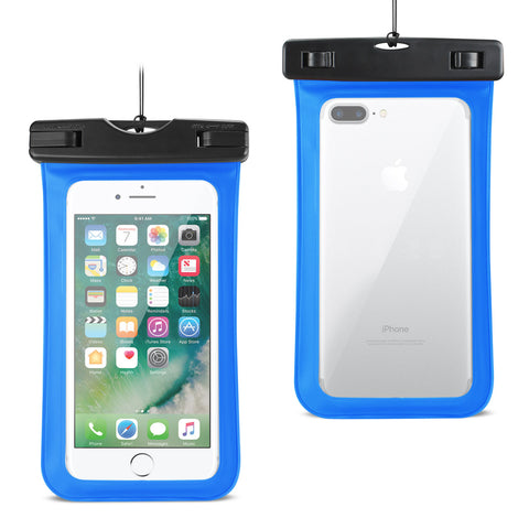 Reiko Waterproof Case for iPhone 6 Plus/ 6S Plus/ 7 Plus or 5.5 Inch Devices with Wrist Strap in Blue | MaxStrata