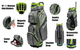 Axglo A211 Lightweight Golf Cart Bag | 15 Full-Length Dividers with Putter Well