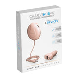 ChargeHub V6 - 6-Port USB Shareable Car Charger with Detachable Hub | MaxStrata®