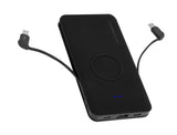 ChargeHubGO+ Wireless Power Bank with 2x Built-In Charge Cables - Black | MaxStrata®