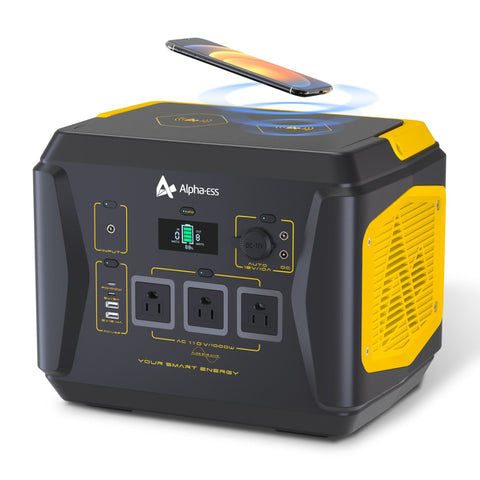 AlphaESS BlackBee 1000 Portable Power Station 1000W with Solar Generator Capabilities | 1036Wh Capacity for Outdoor, Home Backup, Emergency, & Camping | MaxStrata®