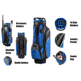 Axglo A181 Lightweight Golf Cart Bag with 14 Full Length Dividers