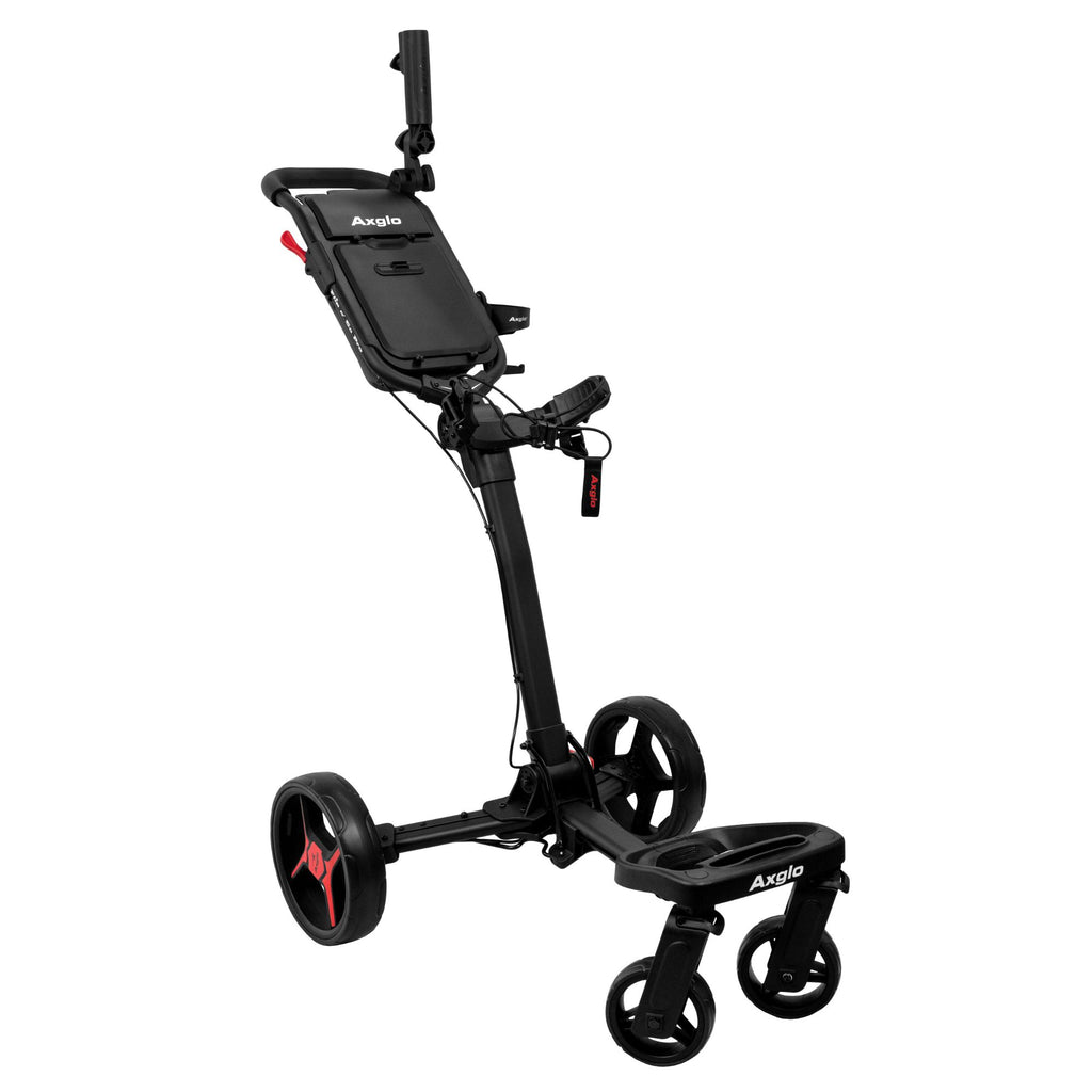 Axglo FlipNGo Pro 4-Wheel Golf Push Cart | Patented 1-Step Folding