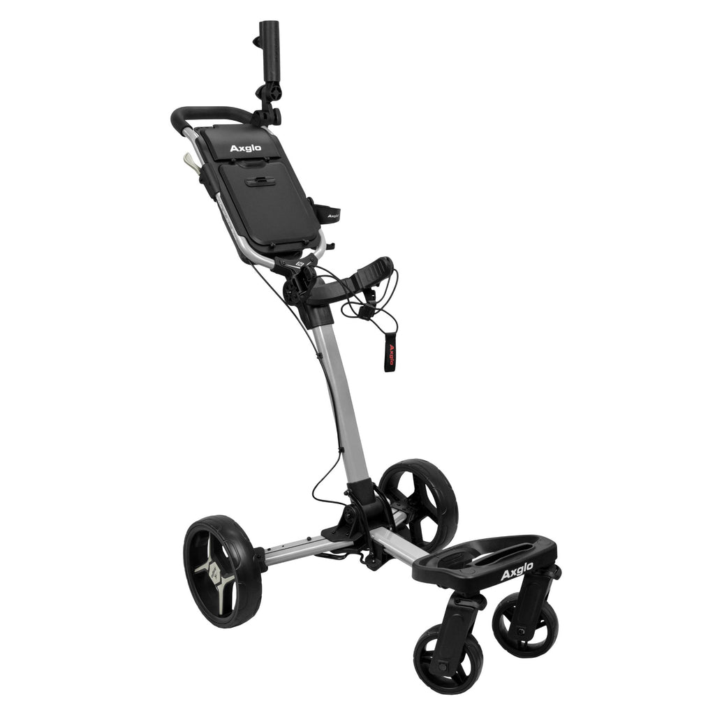 Axglo FlipNGo Pro Golf Push Cart - 4-Wheel - Patented 1-Step Folding System