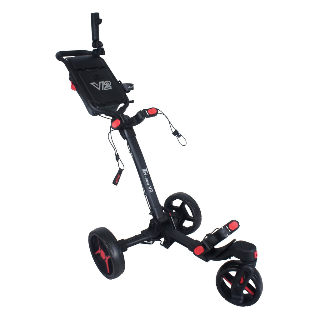Axglo V2 Golf Push Cart - 3-Wheel - Patented 1-Step Folding System