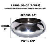 Unspill-a-Bowl® Stainless Steel Dog Bowl - Classic Silver | No Spill, Long Ears, Slow Feeding | MaxStrata®