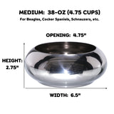 Unspill-a-Bowl® Stainless Steel Dog Bowl - Classic Silver | No Spill, Long Ears, Slow Feeding | MaxStrata®