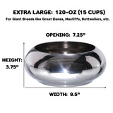Unspill-a-Bowl® Stainless Steel Dog Bowl - Classic Silver | No Spill, Long Ears, Slow Feeding | MaxStrata®