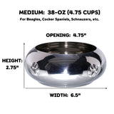 Unspill-a-Bowl® Stainless Steel Dog Bowl - Paws Pattern | No Spill, Long Ears, Slow Feeding, & Travel Bowl | MaxStrata®