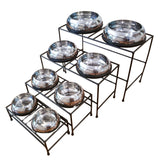 Unspill-a-Bowl® Stainless Steel Double Dog Bowl & Stand Bundle - Paws Pattern | No Spill, Long Ears, Slow Feeding | MaxStrata®