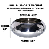 Unspill-a-Bowl® Stainless Steel Dog Bowl - Paws Pattern | No Spill, Long Ears, Slow Feeding, & Travel Bowl | MaxStrata®